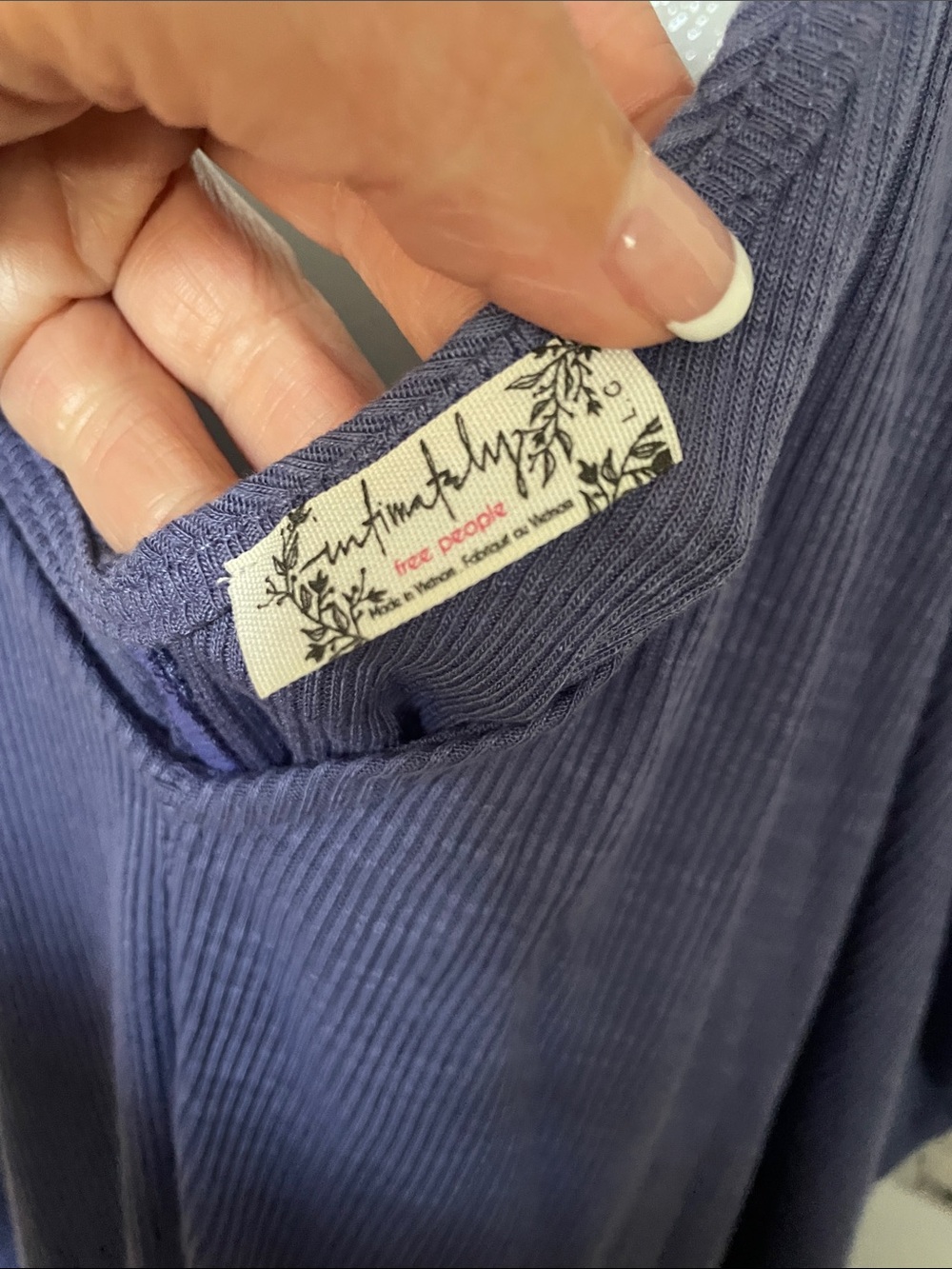 Free People Large Intimately New Dusty Iris Ribbed Baggy Tank Whimsy Versatile - Picture 4 of 8